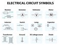 Common circuit diagram symbols Royalty Free Stock Photo