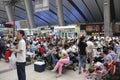 A common day and travellers pending in Beijing South Railway station Royalty Free Stock Photo