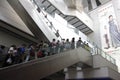 A common day and travellers upstair in Beijing South Railway station