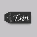 Common female first name on a tag. Hand drawn Royalty Free Stock Photo