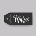 Common female first name on a tag. Hand drawn Royalty Free Stock Photo