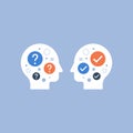 Mutual understanding, common ground, negotiation compromise, mentor concept, guidance, consulting service, decision making