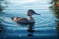 Common loon or great northern diver - Gavia immer. Duck loon bird animal swims on blue water in the river or lake. Generative AI