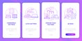 Common mattress types purple gradient onboarding mobile app page screen