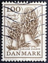 Common Morel Morchella esculenta in vintage sstamp