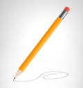 Pencil is drawing curve