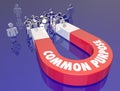 Common Purpose Attracting People Magnet Words 3d Illustration