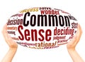 Common Sense word cloud hand sphere concept
