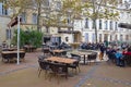 A typical salon de the, restaurant, cafe, tea room house at Rue Vallat, Montpellier, southern France