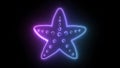 Common starfish or sea star fish marine icon in the dark