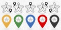 Common starfish or sea star fish marine icon in location set. Simple glyph, flat illustration element of summer theme icons