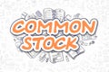 Common Stock - Doodle Orange Inscription. Business Concept.