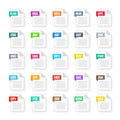Common system file formats. Document types and extensions. Flat style icons collection. Document pictogram, web design Royalty Free Stock Photo