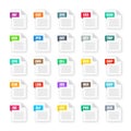 Common system file formats. Document types and extensions. Flat style icons collection. Document pictogram, web design Royalty Free Stock Photo