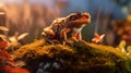 Common toad Bufo Bufo also known as European toad is an amphibian found in Europe, western part of North Asia Royalty Free Stock Photo