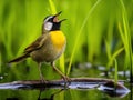 Common Yellowthroat Singing  Made With Generative AI illustration Royalty Free Stock Photo
