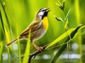 Common Yellowthroat Singing  Made With Generative AI illustration Royalty Free Stock Photo