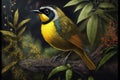 Design of colorful Common Yellowthroat bird in the Jungle Royalty Free Stock Photo