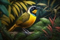 Design of colorful Common Yellowthroat bird in the Jungle Royalty Free Stock Photo