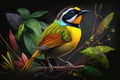 Design of colorful Common Yellowthroat bird in the Jungle Royalty Free Stock Photo