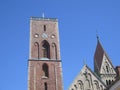 Tower of Ribe Cathedral, Denmark viewed on sunny day Royalty Free Stock Photo