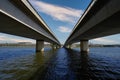 Commonwealth Avenue Bridge over the lake in Canberra, Australia. Royalty Free Stock Photo