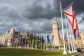 Commonwealth flags in front of Big Ben Royalty Free Stock Photo