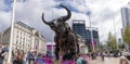 Commonwealth Games 2022, Anthony Gormley`s Iron:Man Statue in front of Birmingham Town Hall