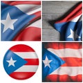 Commonwealth of Puerto Rico flag waving