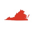 Commonwealth of Virginia vector map silhouette. VA state shape icon. Outline contour map of Virginia