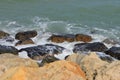 Commotion at the seaside, the black sea at stabilopozis