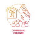 Communal violence red gradient concept icon