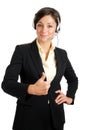 Communcations business woman giving thumbs up Royalty Free Stock Photo