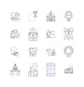Commune line icons collection. Community, Sharing, Unity, Connection, Sustainability, Collaboration, Equality vector and