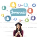 Communicate Connection Conversation Discussion Concept Royalty Free Stock Photo