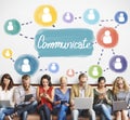 Communicate Connection Conversation Discussion Concept Royalty Free Stock Photo