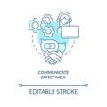 Communicate effectively turquoise concept icon