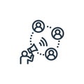 communicate icon vector from detecting fake news concept. Thin line illustration of communicate editable stroke. communicate