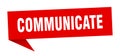 communicate speech bubble. communicate ribbon sign.