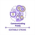 Communicating freely in workplace concept icon