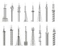 Communicating wireless antenna. Radio cell tower, wireless city antenna. Communications antenna signal station isolated