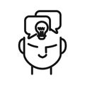 Communication Abilities Black And White Icon Illustration