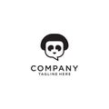 Simple modern Communication with abstract panda logo design company Premium Vector