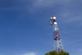 Communication antenna blue sky background Royalty Free Stock Photo