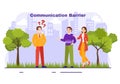 Communication Barrier Vector Illustration with Bad Communications, Disagreements and Problems to Misunderstanding Create Confusion Royalty Free Stock Photo