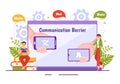 Communication Barrier Vector Illustration with Bad Communications, Disagreements and Problems to Misunderstanding Create Confusion Royalty Free Stock Photo