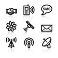 Communication black contour web icons V2