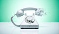 Communication Breakdown - Rotary Phone Exploding Royalty Free Stock Photo