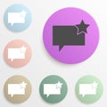 communication bubbles with an asterisk badge color set. Simple glyph, flat vector of web icons for ui and ux, website or mobile Royalty Free Stock Photo