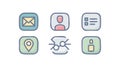 Communication and Business Icons Set, vector design Generative AI Royalty Free Stock Photo